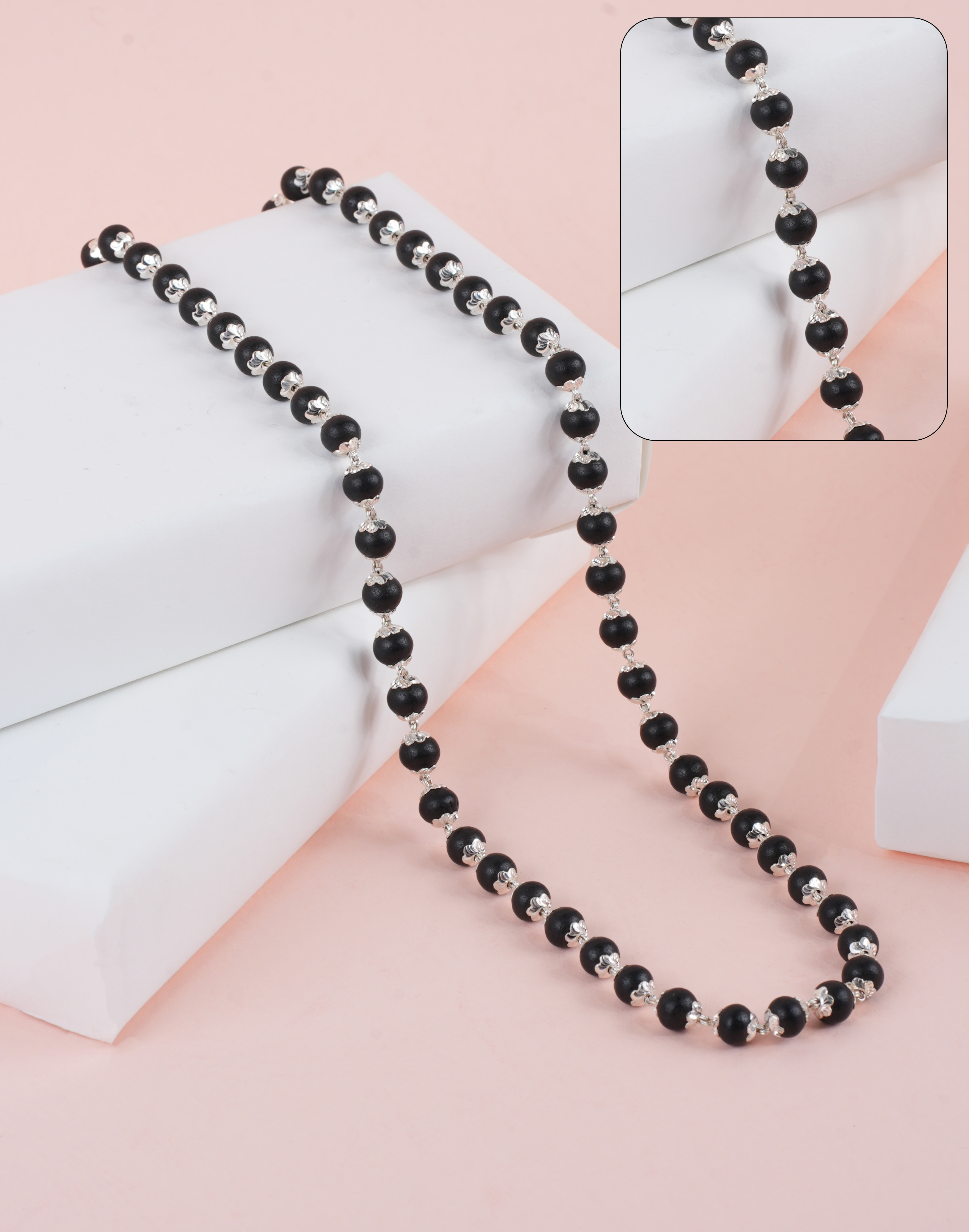 KARUNGALI MALA 925 C CUT TOPRI 7-8 MM