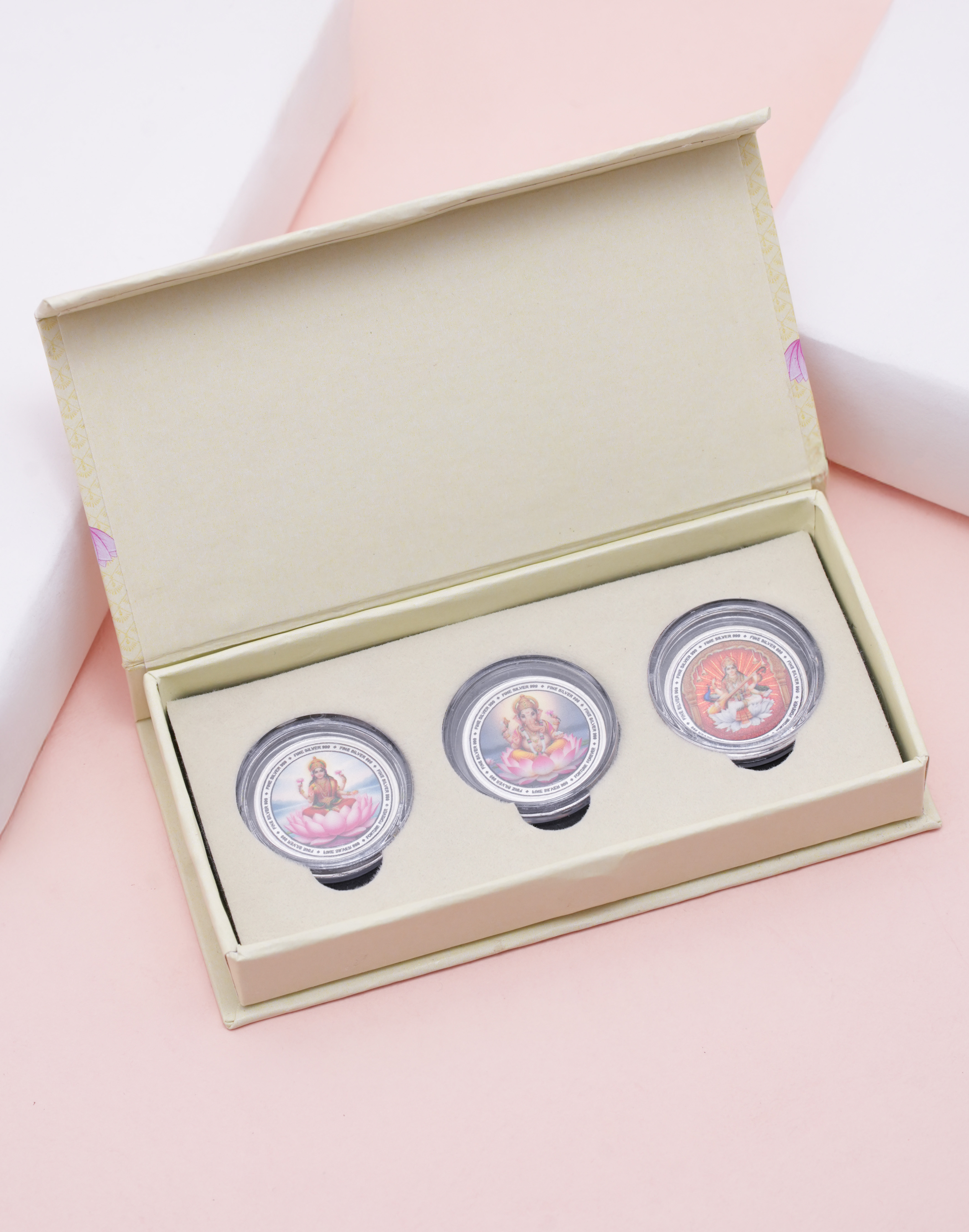 Divine Mahalakshmi Trio Silver Coin Gift Set