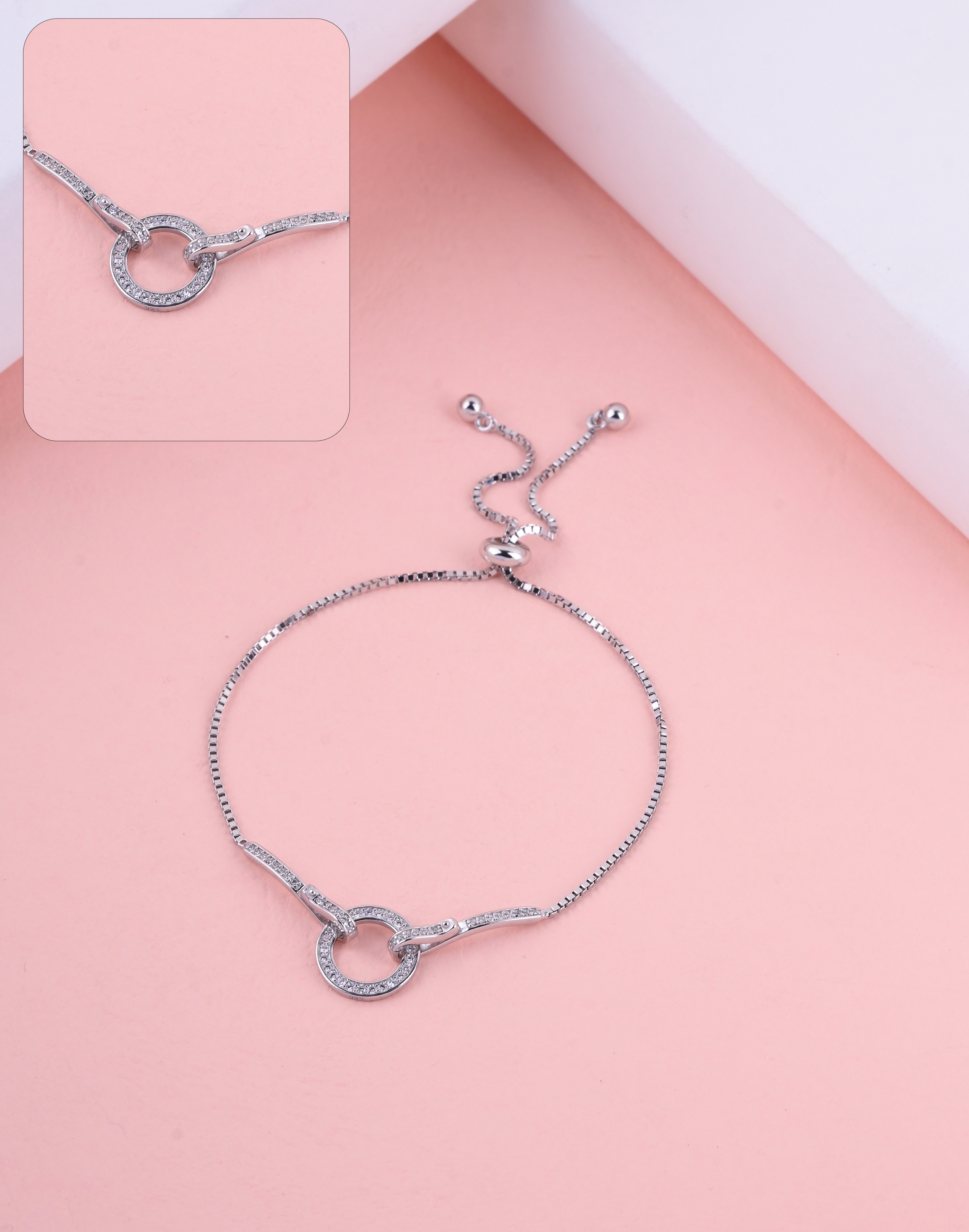 92.5 Sterling Circle Adjustable Bracelet